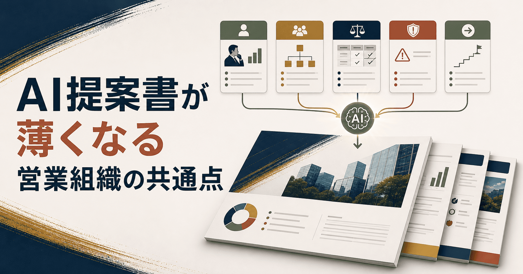 AI提案書の入力情報とレビュー基準を確認するイメージ