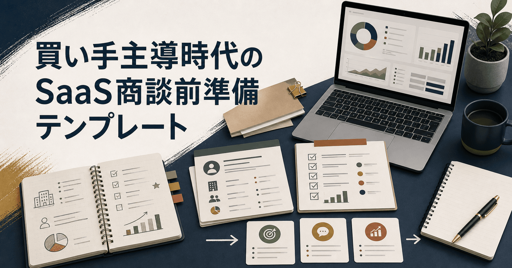 商談前準備テンプレートを使って仮説を整理する営業担当者のイメージ