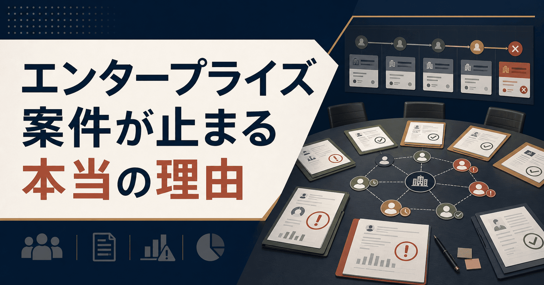 大型商談の停滞要因を案件ボードで確認するイメージ